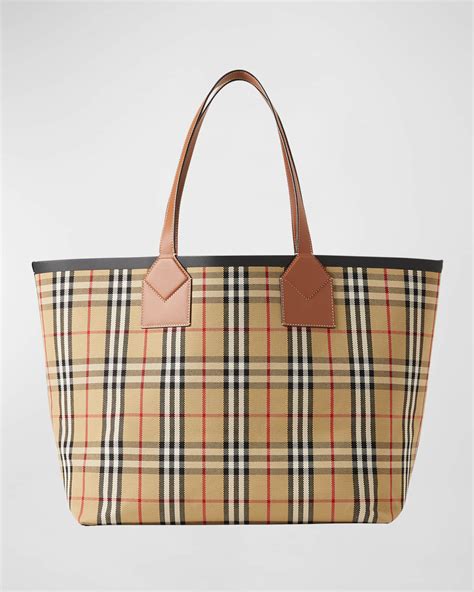 burberry canvas checj mai|Burberry Heritage Large Check Canvas Tote Bag.